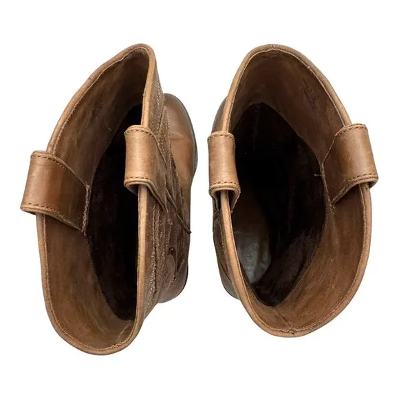 Reba Brown Genuine Leather Western Mid Calf Boots 9.5 M