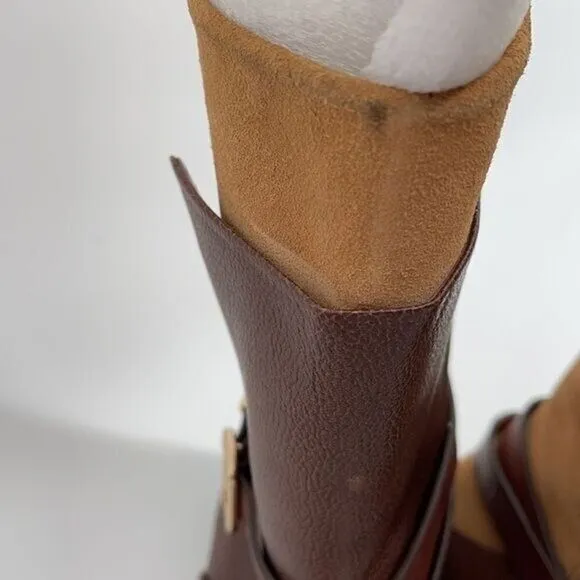 Rebecca Minkoff 7 Sebas two tone leather Brazil boots mid shaft booties 6