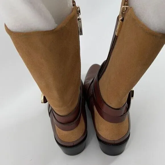 Rebecca Minkoff 7 Sebas two tone leather Brazil boots mid shaft booties 6
