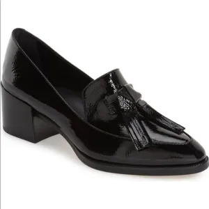 Rebecca Minkoff Edie Black Patent Leather Kiltie Loafers Shoes Womans Size 10M