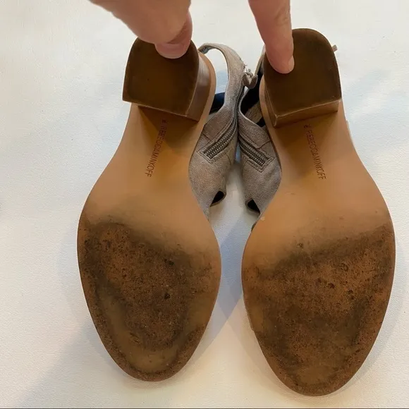 Rebecca Minkoff Open Toe Suede Buckle Booties