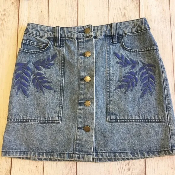 Rebecca Minkoff Rufus Mini Denim Button Down Skirt  Size 25/XS