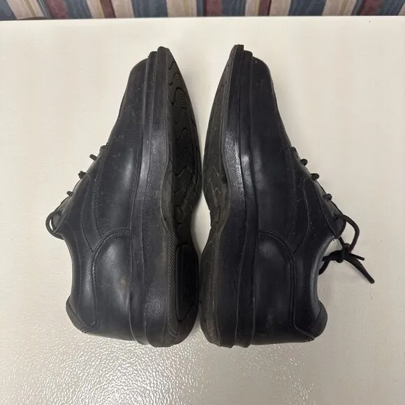 Red Wing Mens Size 9 D Leather Oxford Work Shoes Black Slip-Resistant 8636
