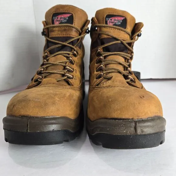 Red Wing Women's Size 8.5 Brown Work Boots Steel Toe Waterproof Slip Resistant