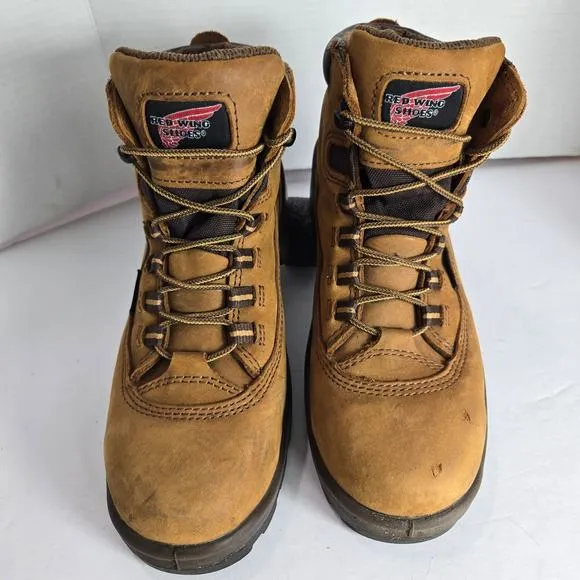 Red Wing Women's Size 8.5 Brown Work Boots Steel Toe Waterproof Slip Resistant