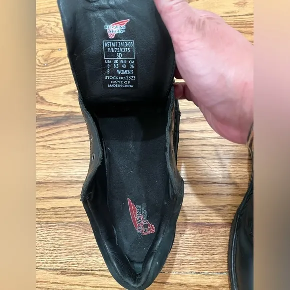 Red Wing Women’s Steel Toe Safety Shoes Size 9 Black Lace Up Leather