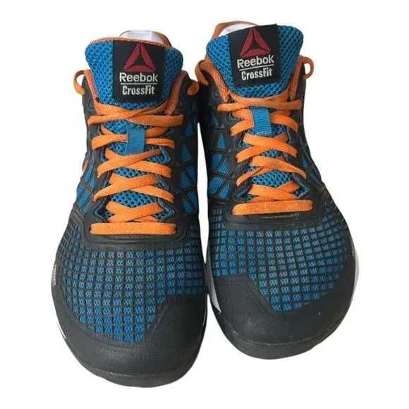 Reebok CF74 Men Shoes Cross Fit Sneakers Running Black Blue Orange Size 6.5