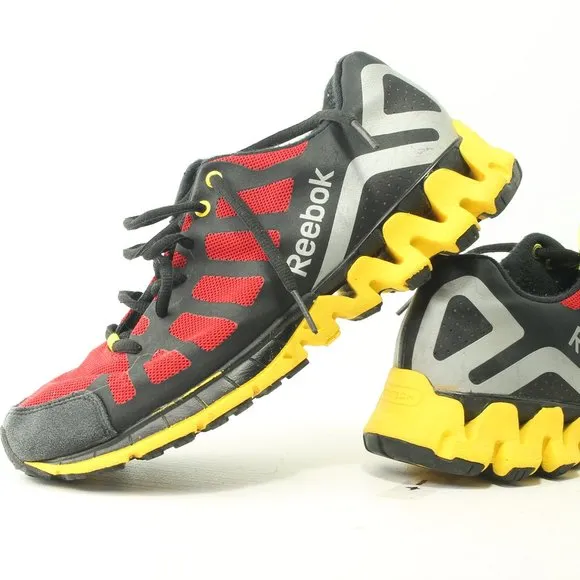 Reebok Cross Trainer Sneaker Women's 6-6.5 Men's Size 5 EU 36.5 Red Yellow Black
