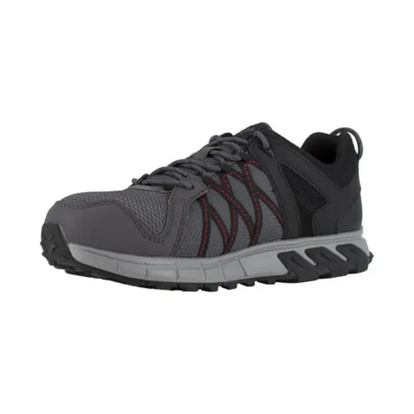 Reebok Mens Grey/Black Mesh Trailgrip Work AT Alloy Toe Slip-Resistant sz15
