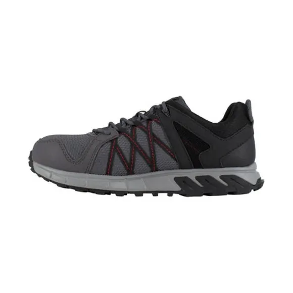 Reebok Mens Grey/Black Mesh Trailgrip Work AT Alloy Toe Slip-Resistant sz15