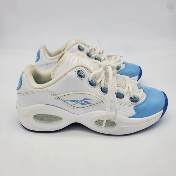 Reebok Shoes Men 6 Question Low Iverson Patent Leather Baby Blue Toe FY2345