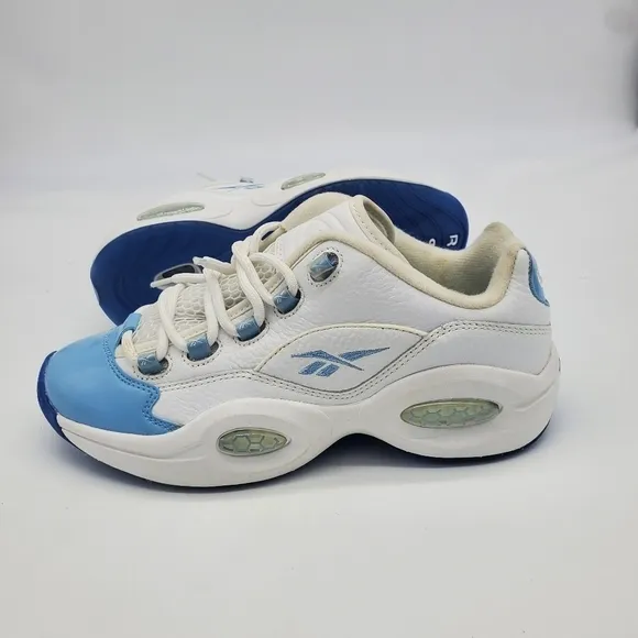 Reebok Shoes Men 6 Question Low Iverson Patent Leather Baby Blue Toe FY2345