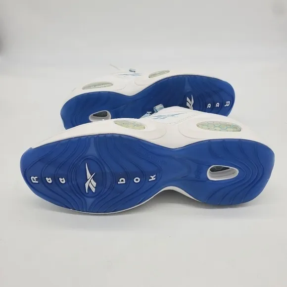 Reebok Shoes Men 6 Question Low Iverson Patent Leather Baby Blue Toe FY2345