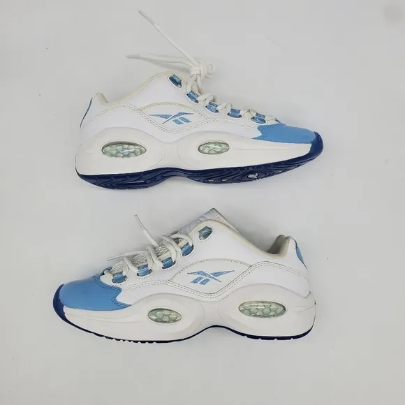 Reebok Shoes Men 6 Question Low Iverson Patent Leather Baby Blue Toe FY2345
