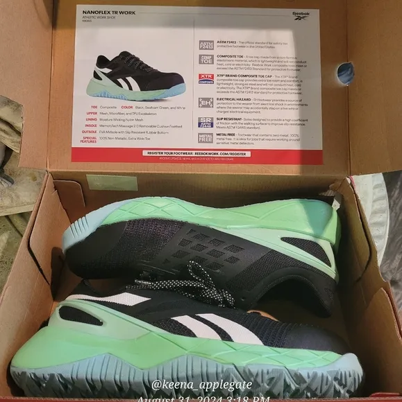 Reebok Work Nanoflex TR Work Athletic  Memory Foam Tech Slip Resistant  Mesh #13