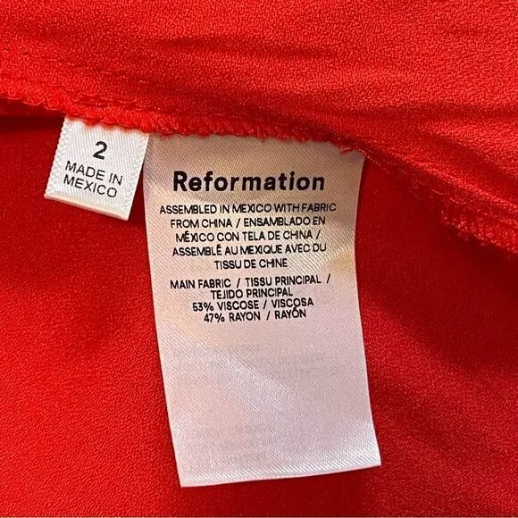 Reformation Dover Dress Hot Days in Size 2