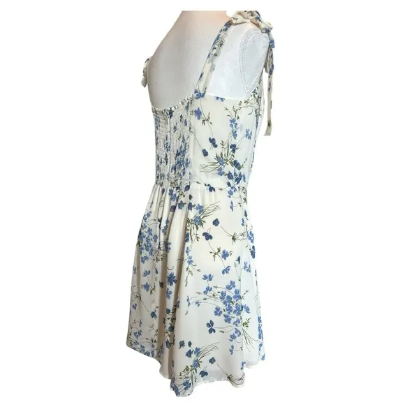 Reformation Niara Floral Print Mini Dress in Clarity 10 Romantic Ethereal