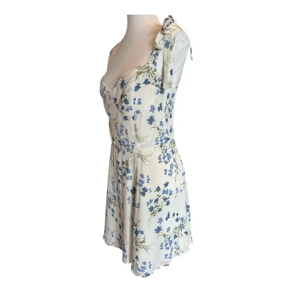 Reformation Niara Floral Print Mini Dress in Clarity 10 Romantic Ethereal