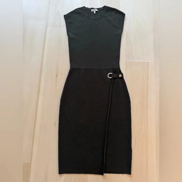 Reiss Thea Slim Fit Faux Wrap Skirt Knit Dress
