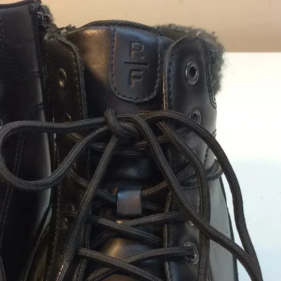 Reserved Footwear Black Lace-Up Mid Boot Size 10.5
