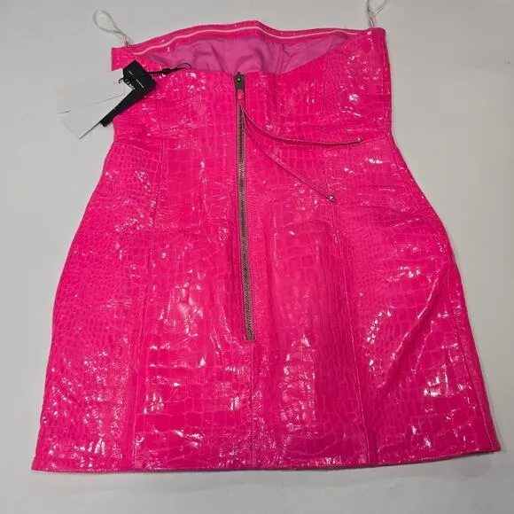Retrofete Kimora Leather Dress in Paradise Pink
