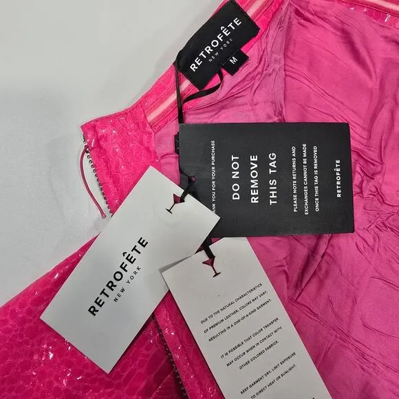 Retrofete Kimora Leather Dress in Paradise Pink