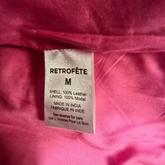 Retrofete Kimora Leather Dress in Paradise Pink