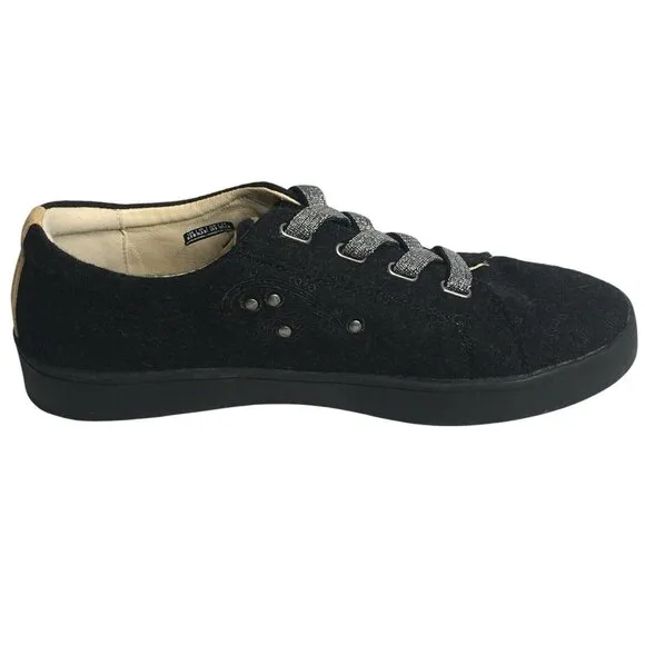 Revitalign Women's Malibu Sparkle Black Slip On Orthopedic Sneakers Size 8.5