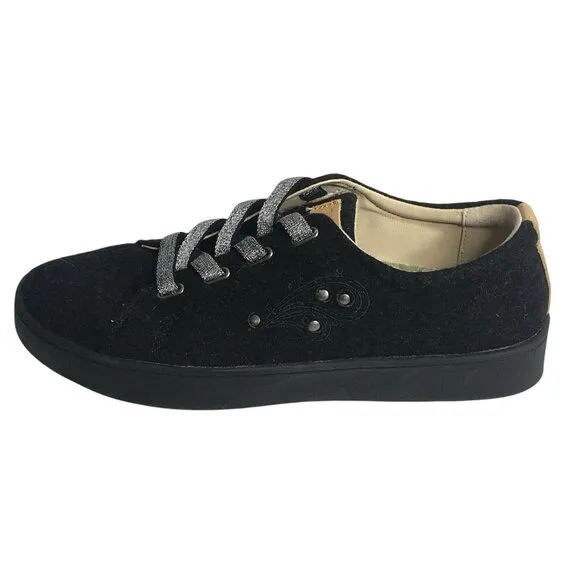 Revitalign Women's Malibu Sparkle Black Slip On Orthopedic Sneakers Size 8.5
