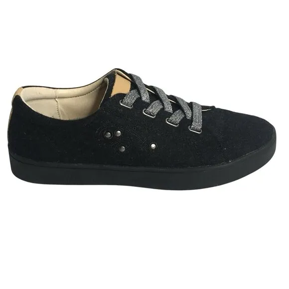 Revitalign Women's Malibu Sparkle Black Slip On Orthopedic Sneakers Size 8.5