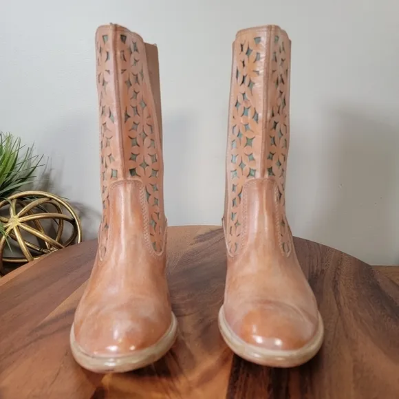Roan by Bed Stu Malaysia Mid calf Leather Western Boho Boots Size 7