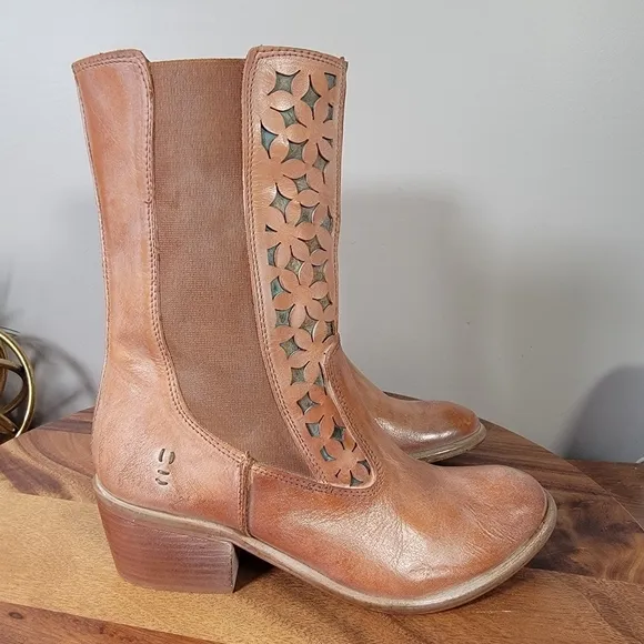 Roan by Bed Stu Malaysia Mid calf Leather Western Boho Boots Size 7