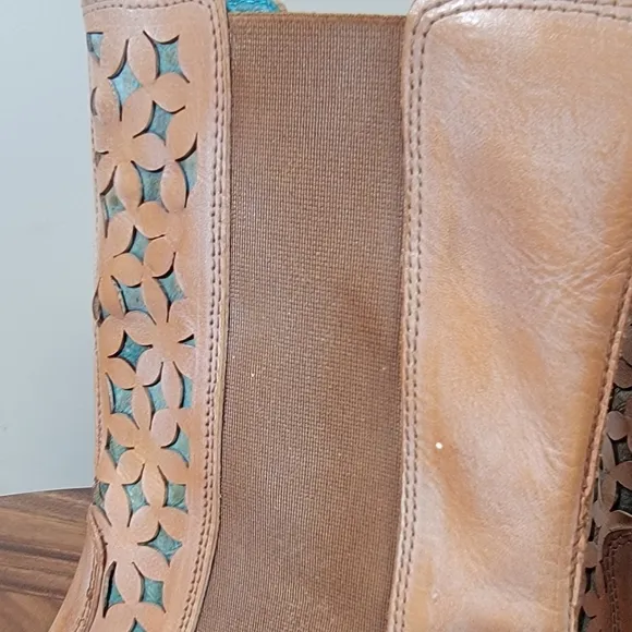 Roan by Bed Stu Malaysia Mid calf Leather Western Boho Boots Size 7