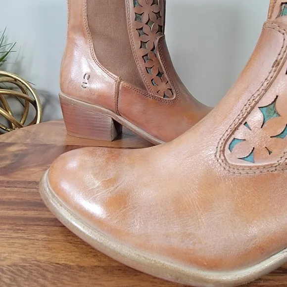 Roan by Bed Stu Malaysia Mid calf Leather Western Boho Boots Size 7