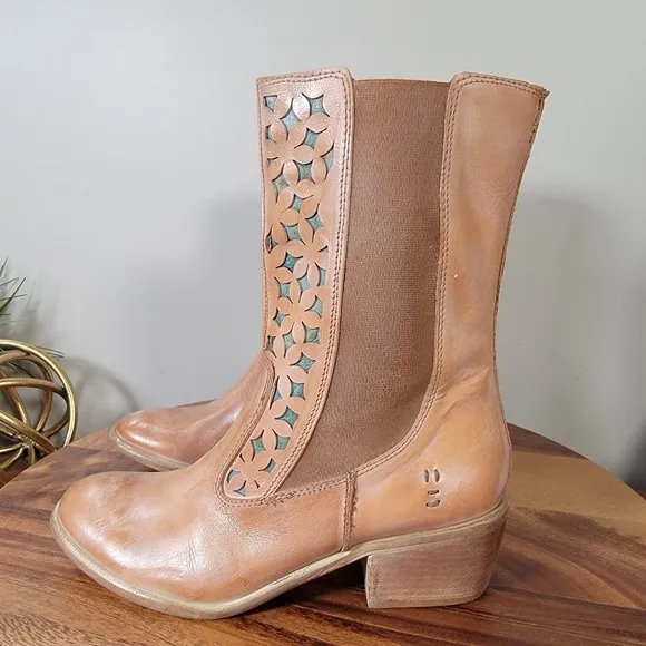 Roan by Bed Stu Malaysia Mid calf Leather Western Boho Boots Size 7