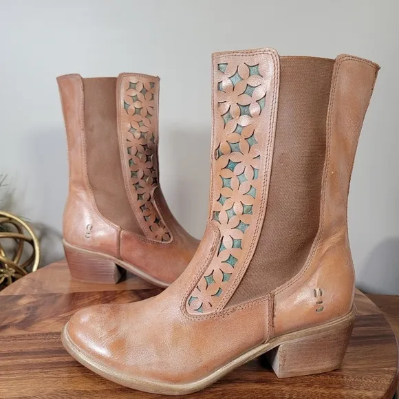 Roan by Bed Stu Malaysia Mid calf Leather Western Boho Boots Size 7