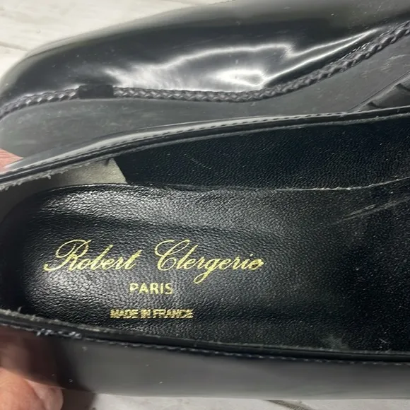Robert Clergerie Paris Black Patent Platform Wedge Shoes