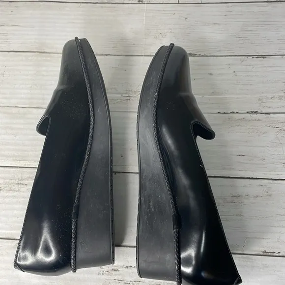 Robert Clergerie Paris Black Patent Platform Wedge Shoes