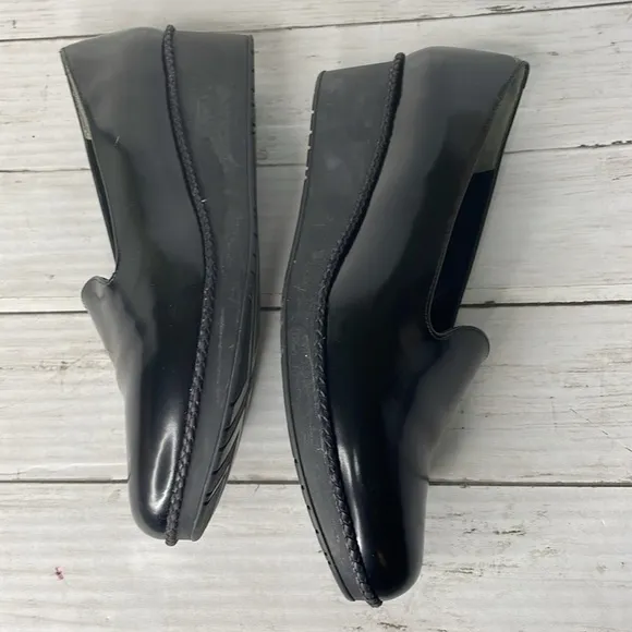 Robert Clergerie Paris Black Patent Platform Wedge Shoes