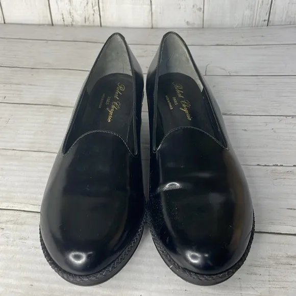 Robert Clergerie Paris Black Patent Platform Wedge Shoes