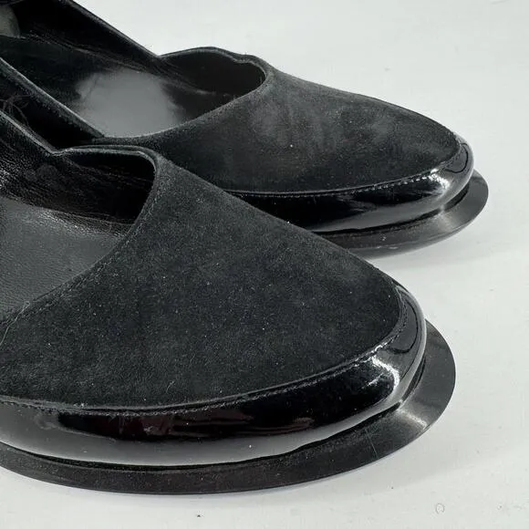Robert Clergerie shoes womens 7.5 black patent leather mary jane heels workwear