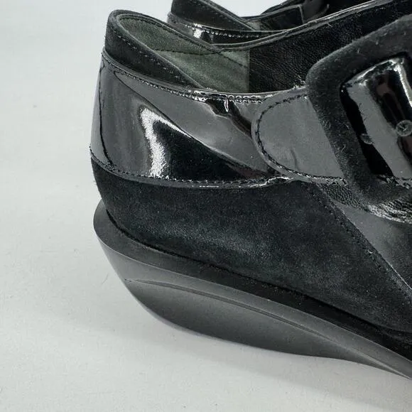 Robert Clergerie shoes womens 7.5 black patent leather mary jane heels workwear