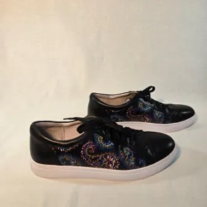 ROBERT GRAHAM &quot;Front Runner&quot; Comfort &amp; Style Black Paisley Shoe Size 10 LIKE NEW