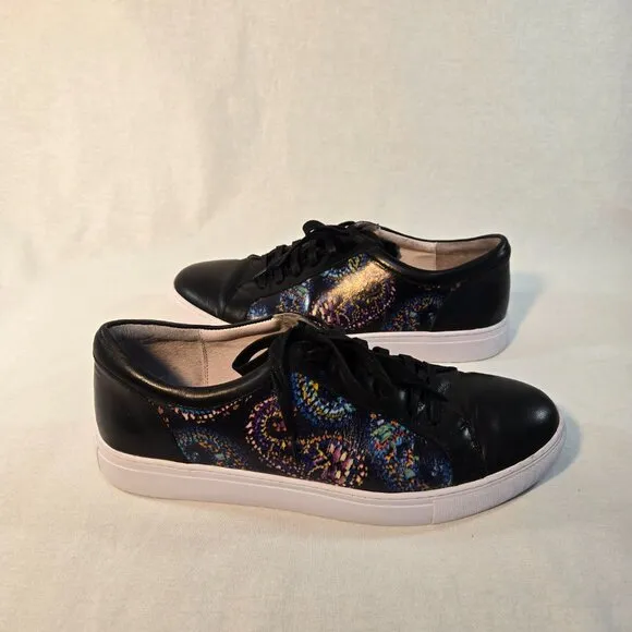 ROBERT GRAHAM &quot;Front Runner&quot; Comfort &amp; Style Black Paisley Shoe Size 10 LIKE NEW