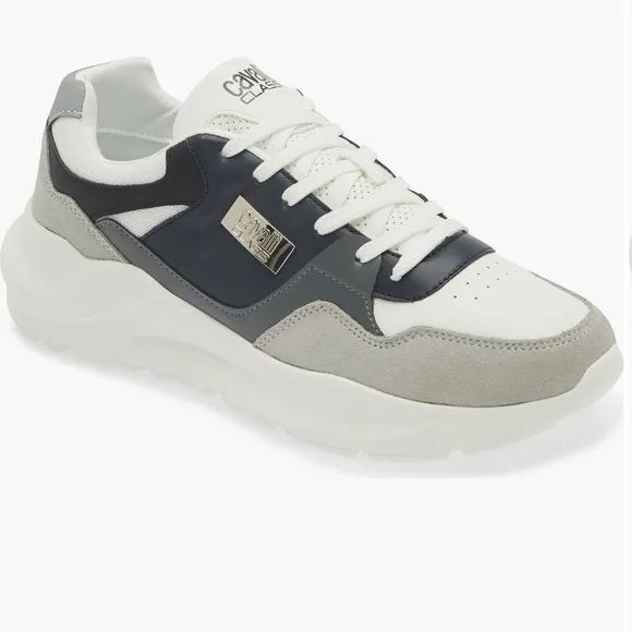 Roberto Cavalli White and Gray Lifestyle Sneakers