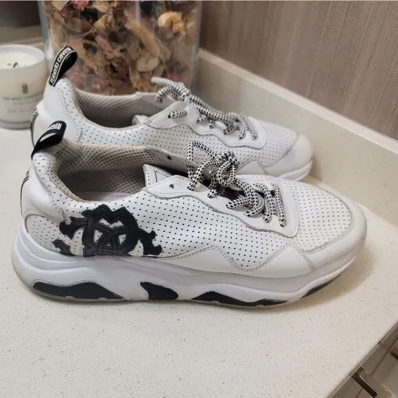 ROBERTO CAVALLI SNAKESKIN LEATHER TENNIS SHOES 43 MEN'S