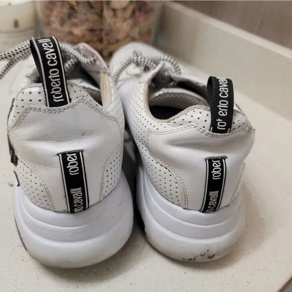 ROBERTO CAVALLI SNAKESKIN LEATHER TENNIS SHOES 43 MEN'S