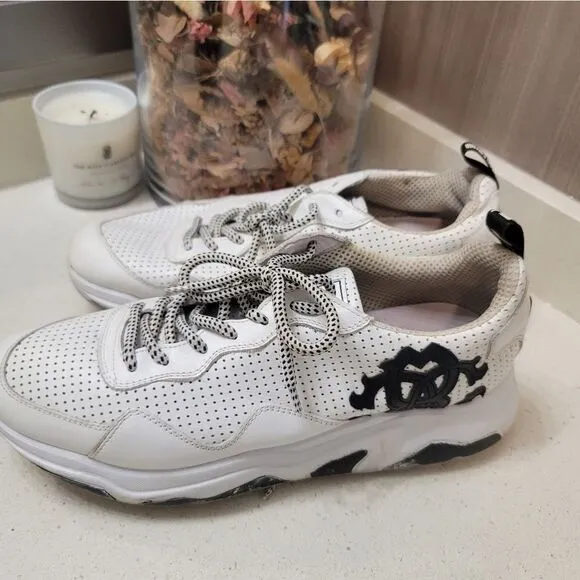ROBERTO CAVALLI SNAKESKIN LEATHER TENNIS SHOES 43 MEN'S