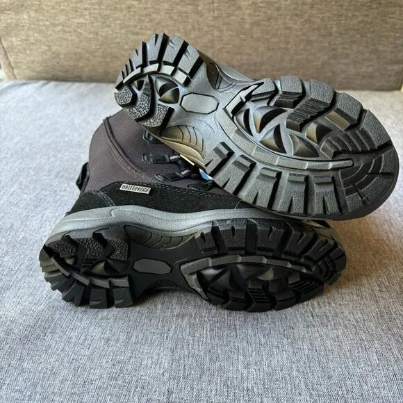ROCKMARK Kids Waterproof Snow Boots Mid Calf Warm Winter Outdoor Footwear