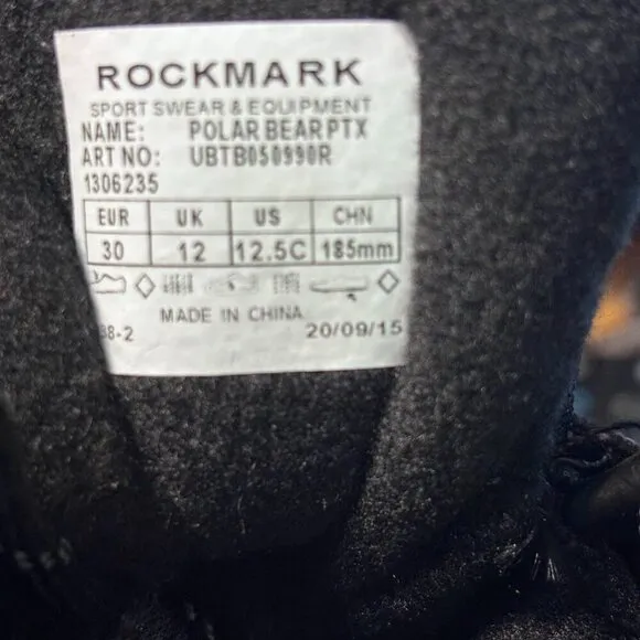 ROCKMARK Kids Waterproof Snow Boots Mid Calf Warm Winter Outdoor Footwear